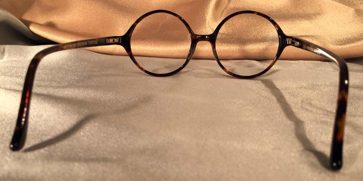 Back view of Bicycles round tortoise shell eyeglasses