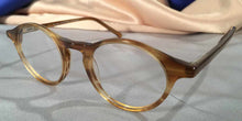 Load image into Gallery viewer, Side view of Governor&#39;s Poor Boys honey amber tortoiseshell eyeglasses

