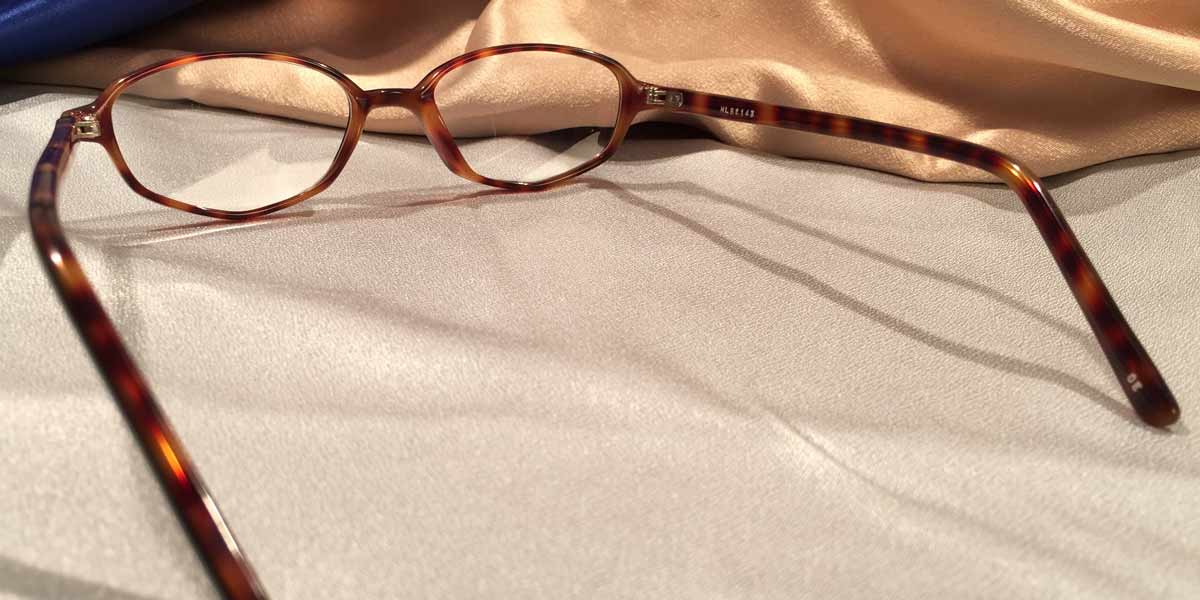 Back view of Rara Avis tortoiseshell angular oval eyeglasses