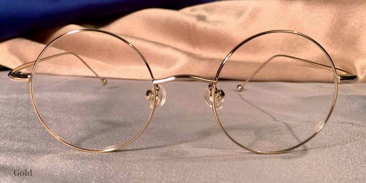 Front view of Signature Metal Rounds gold eyeglasses