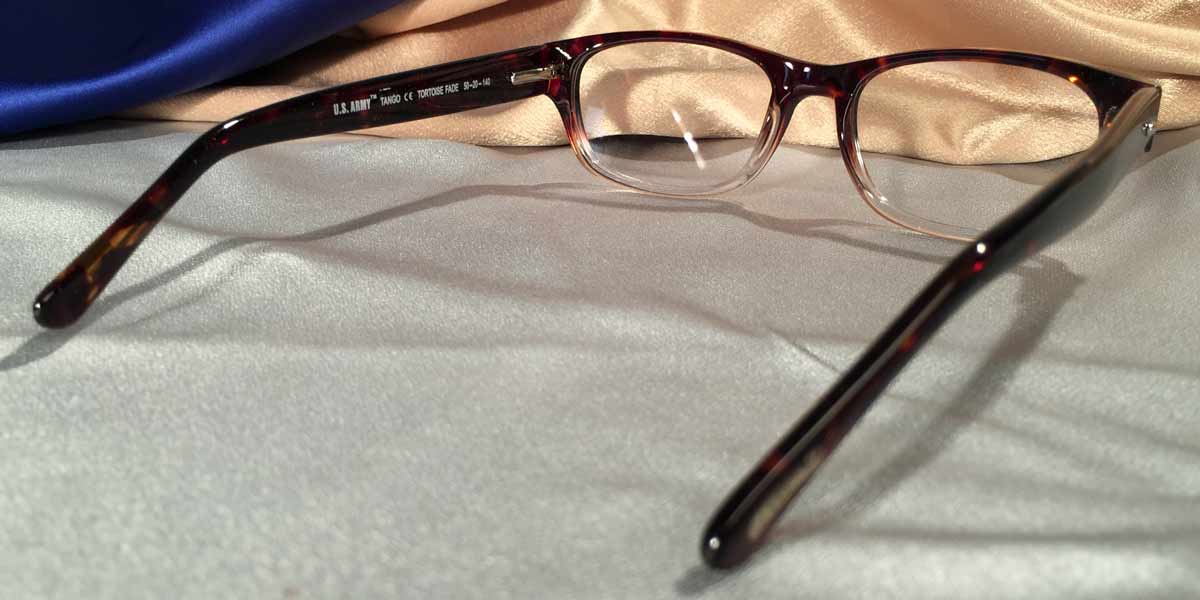 Back view of Tango Army eyeglasses