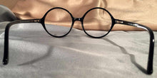 Load image into Gallery viewer, Back view of Black Owls round black eyeglasses
