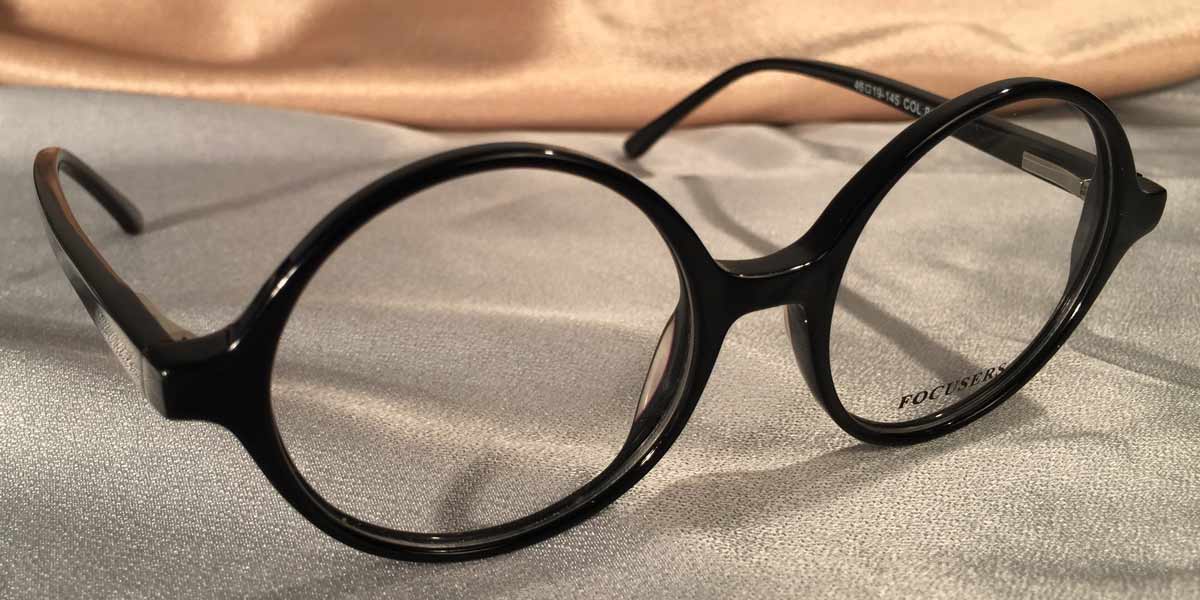 Black Owls Glossy Black Round Glasses