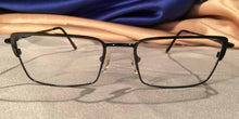 Load image into Gallery viewer, Front view of Crashers rectangular black metal eyeglasses
