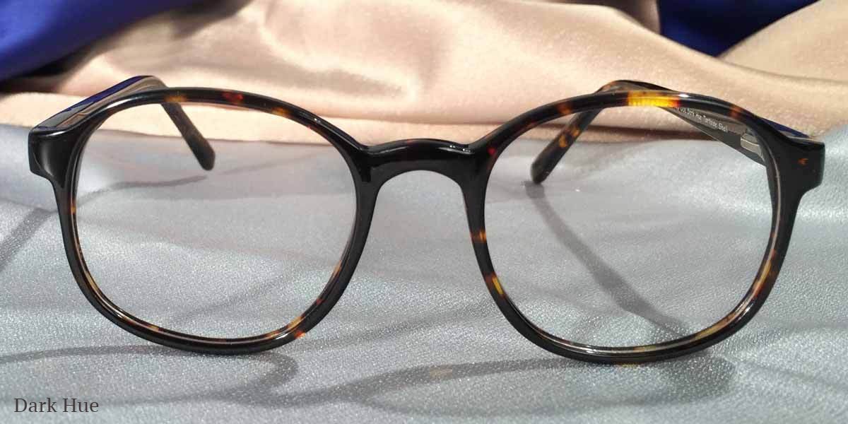 Front View of Duckies dark hue tortoiseshell eyeglasses