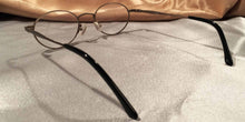 Load image into Gallery viewer, Back view of Erudites gold pewter metal eyeglasses
