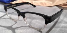 Load image into Gallery viewer, Side view Hemingway Farewells black and clear eyeglasses
