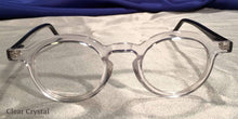 Load image into Gallery viewer, Front view of Hubbles black frames with clear crystal rimmed eyeglasses
