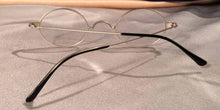 Load image into Gallery viewer, Temple view of Peabody-Pierce #23 pewter metal oval eyeglasses
