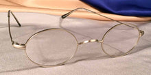 Load image into Gallery viewer, Side view of Peabody-Pierce #23 pewter metal oval eyeglasses
