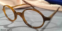 Load image into Gallery viewer, Side view of Peabody-Pierce #6 Blonde Streak tortoiseshell eyeglasses
