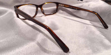 Load image into Gallery viewer, Back view of Persuaders amber brown rectangular eyeglasses
