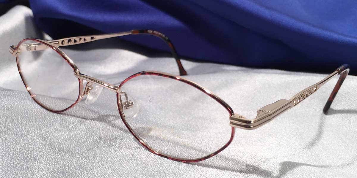 Front view of Princess of Ireland gold metal and tortoiseshell eyeglasses