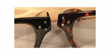 Load image into Gallery viewer, Detail view of Profiles CEO tortoiseshell and black rounded rectangular eyeglasses
