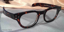 Load image into Gallery viewer, Corner view of Profiles CEO tortoiseshell rounded rectangular eyeglasses
