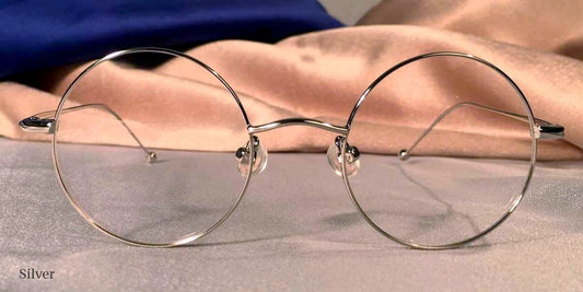 Front view of Signature Metal Rounds silver eyeglasses