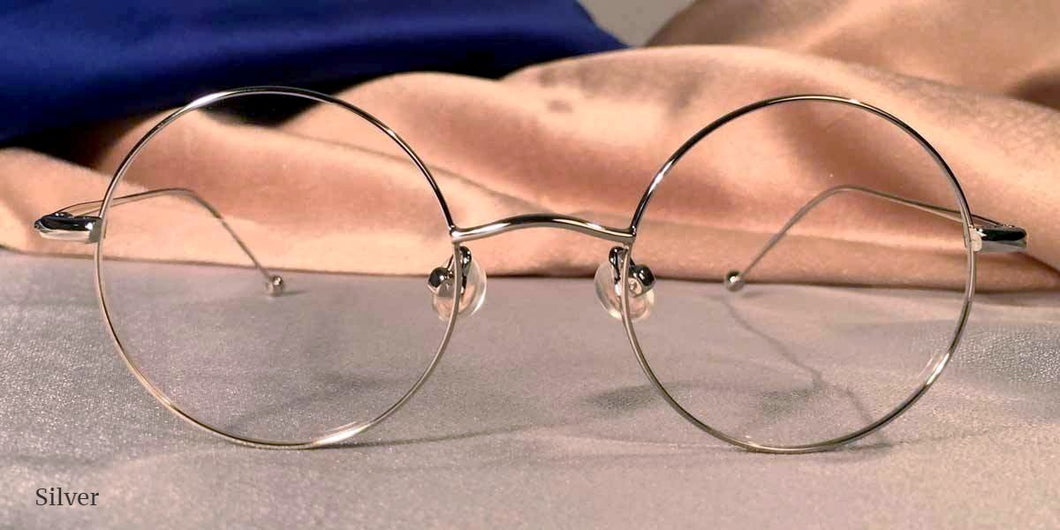 Front view of Signature Metal Rounds silver eyeglasses