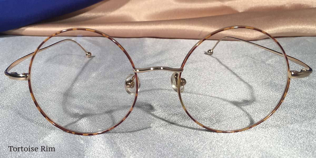 Front view of Signature Metal Rounds gold and tortoiseshell eyeglasses