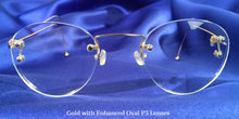Load image into Gallery viewer, Front view of Signature Rimless gold eyeglasses with P3 lenses

