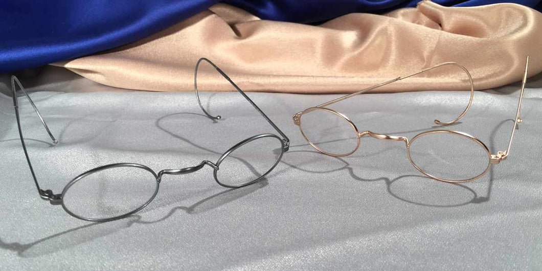 View of Windsors oval metal eyeglasses set