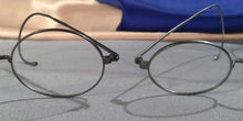 Load image into Gallery viewer, Detail view of Windsors pewter metal eyeglasses
